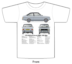 Ford Escort MkII 1300 Ghia 1975-80 T-shirt Front